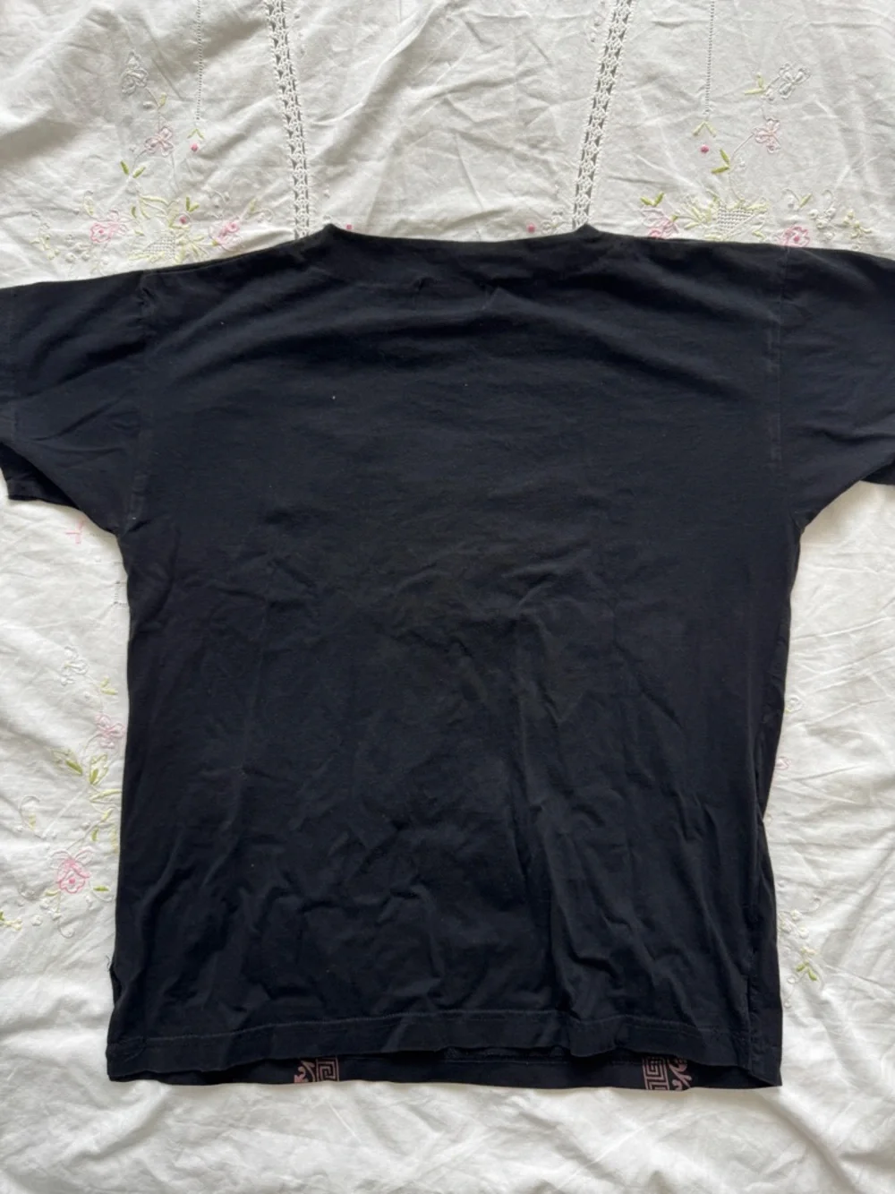 Black Short-Sleeve Graphic print Tee with Floral Beading - Picture 7 of 7